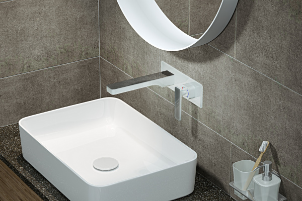 Смеситель для раковины встроенный Timo Torne хром белый 4371/00-16SM